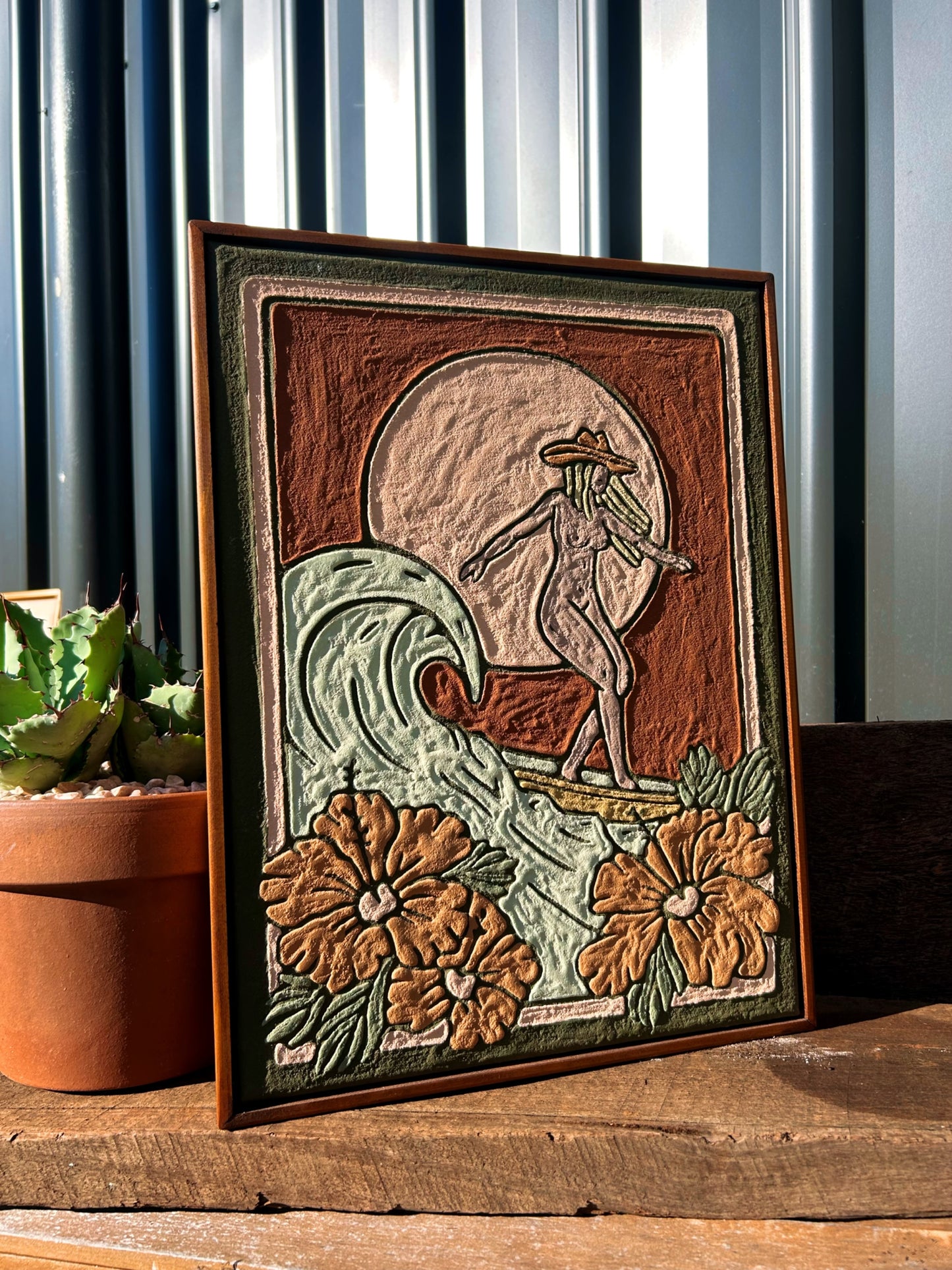 'YOUR WAVE WILL COME' Small Original, Olive