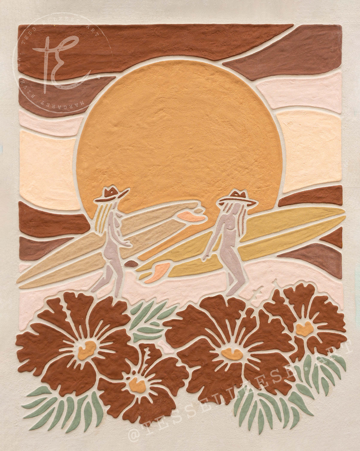 'IN GOOD COMPANY' Fine Art Print, Retro Swirl