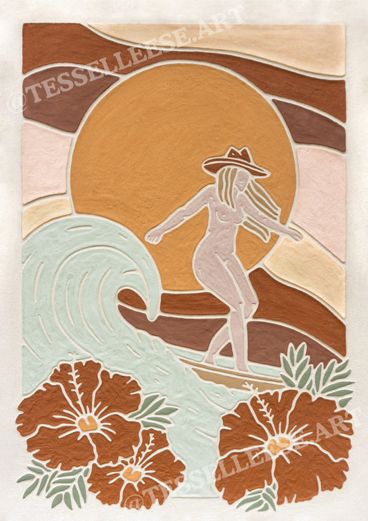 'YOUR WAVE WILL COME' Fine Art Print, Retro Wave