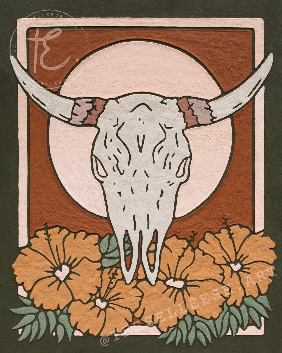'WHAT REMAINS, WILL BLOOM' Fine Art Print, Olive