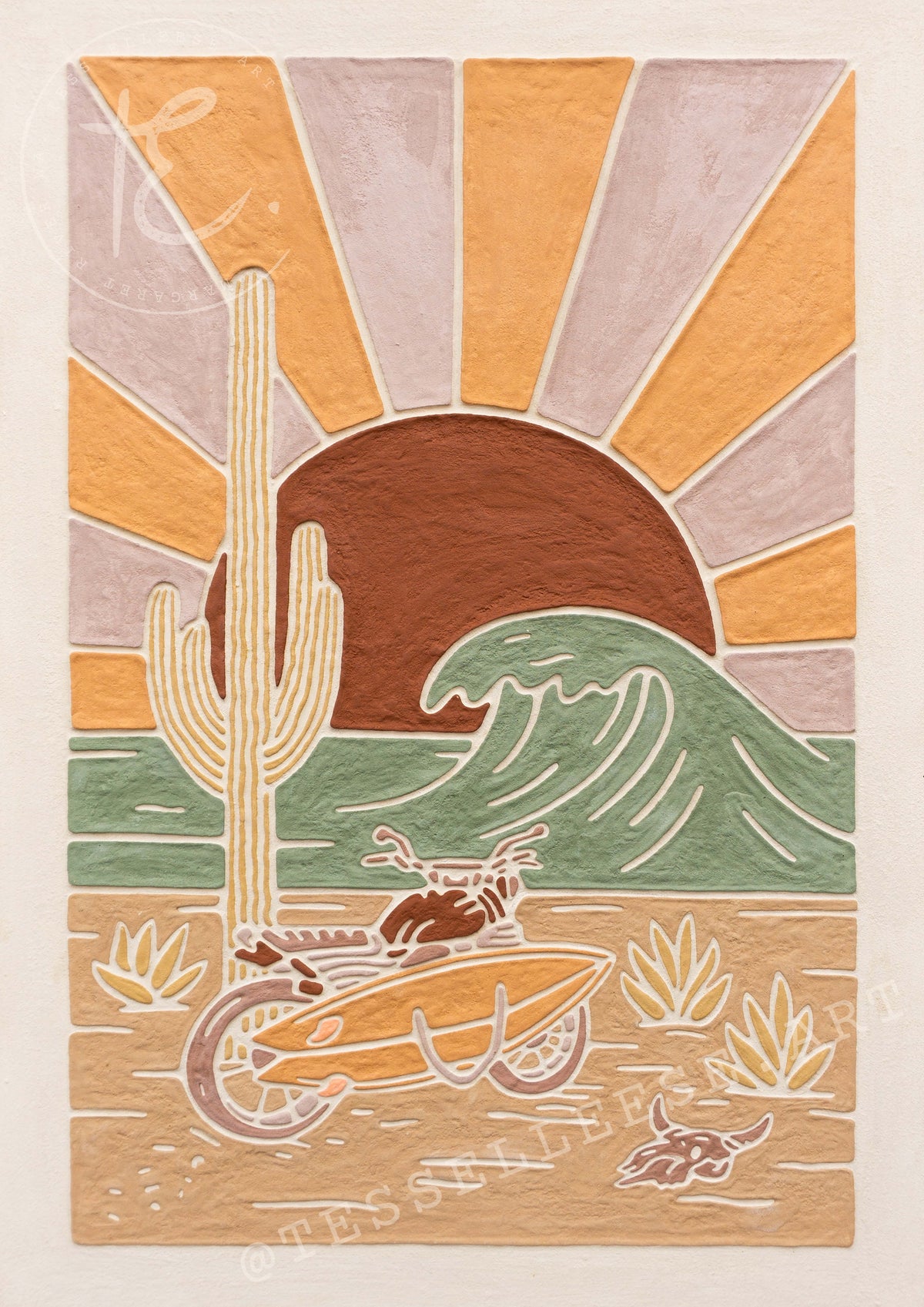 ‘HERE FOR THE RIDE’ Fine Art Print, Ochre