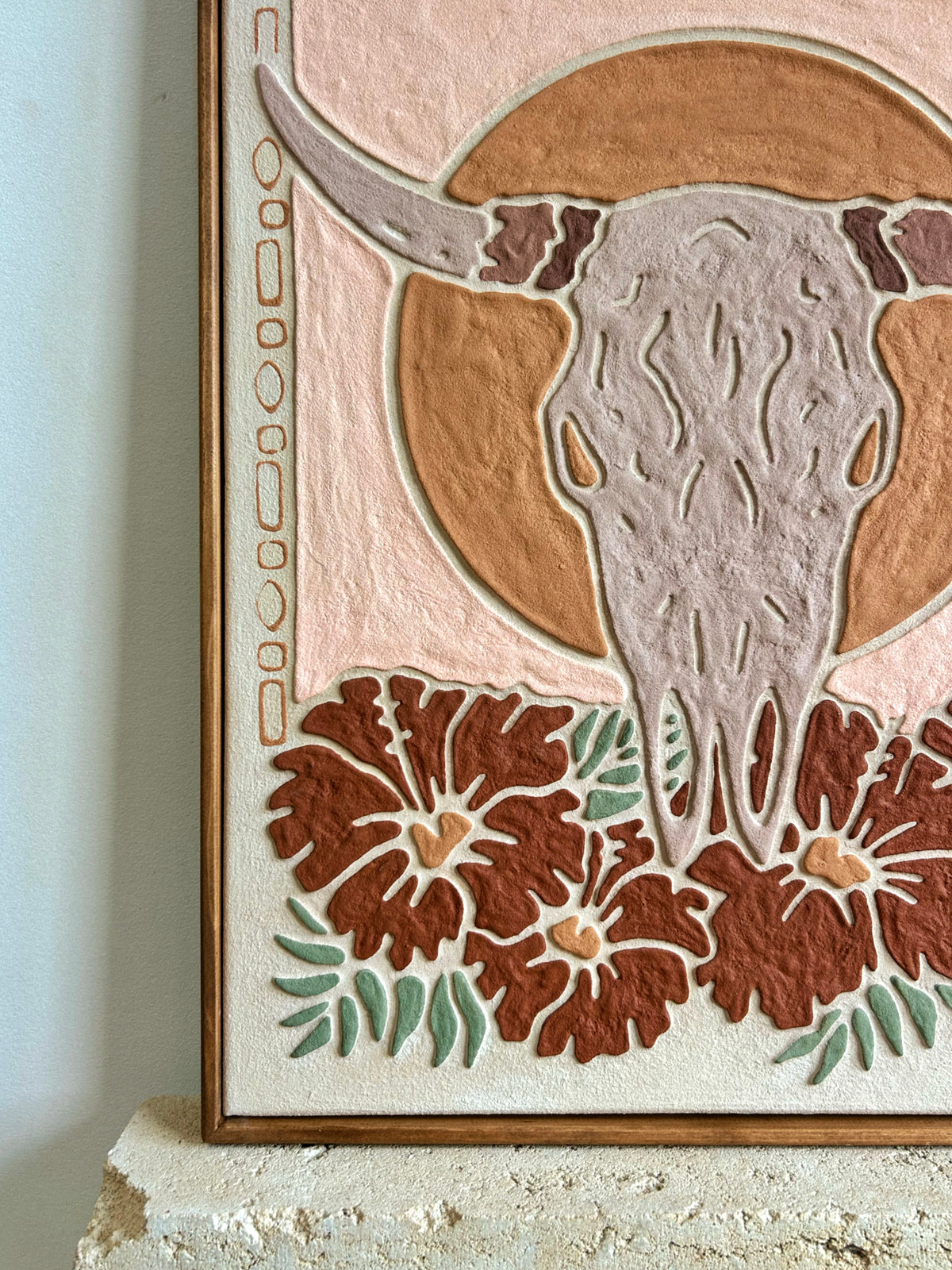 'WHAT REMAINS, WILL BLOOM' (original) Ochre