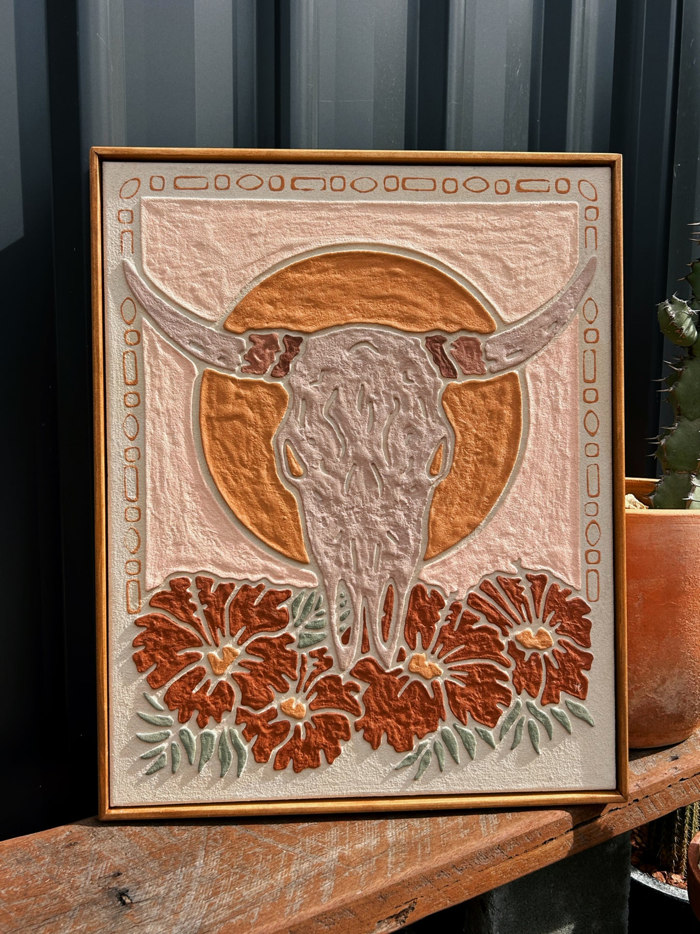 'WHAT REMAINS, WILL BLOOM' (original) Ochre