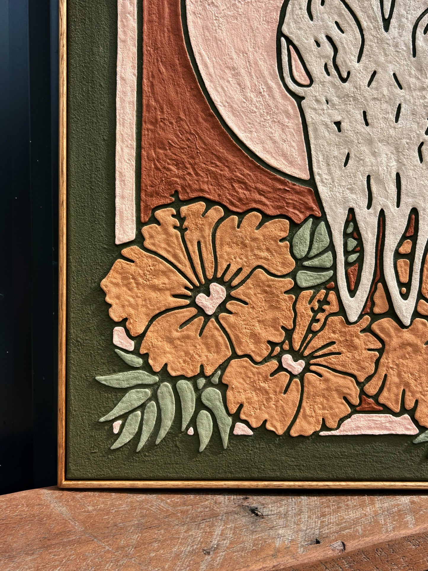 'WHAT REMAINS, WILL BLOOM' (original) Olive