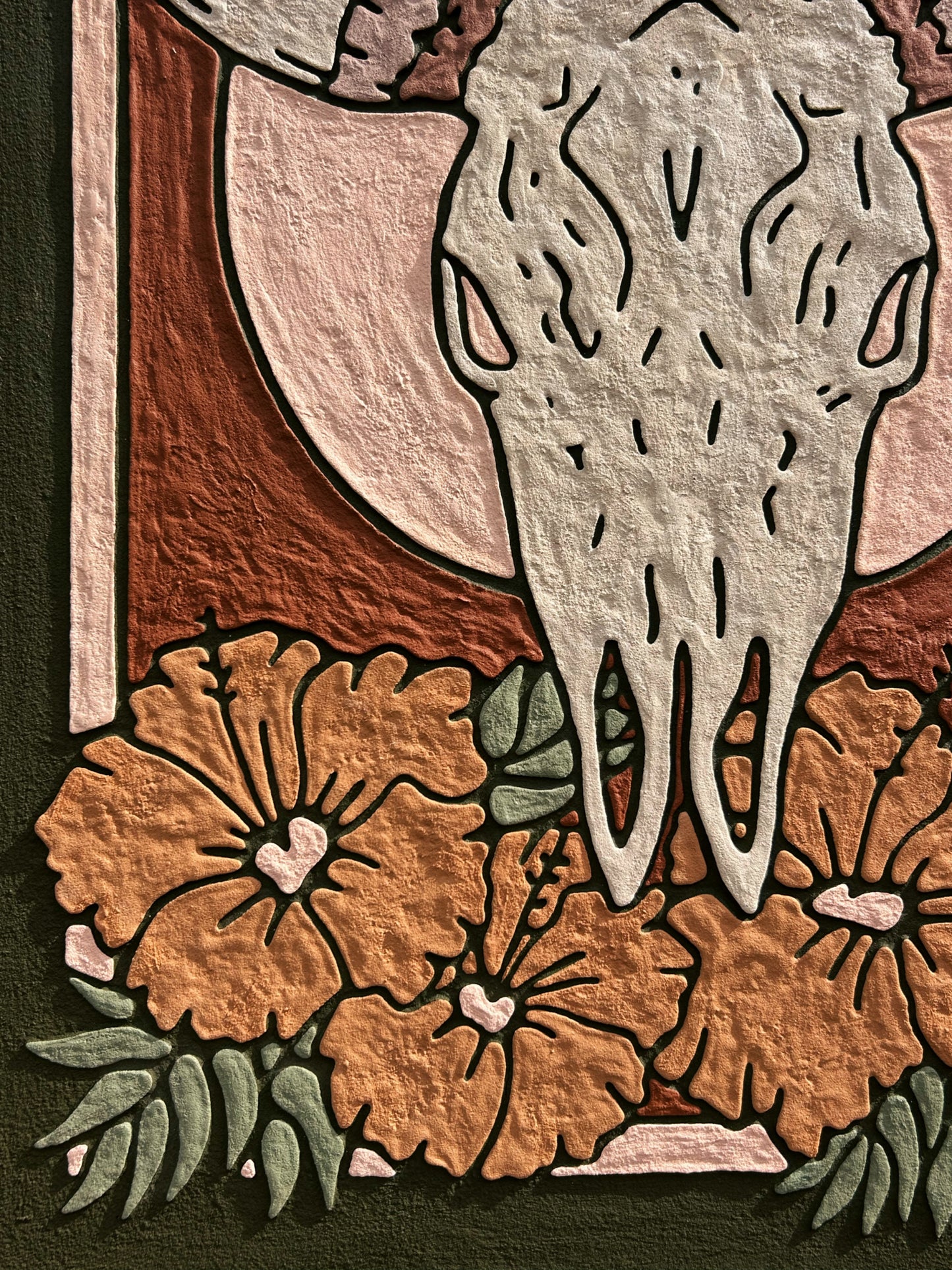 'WHAT REMAINS, WILL BLOOM' (original) Olive