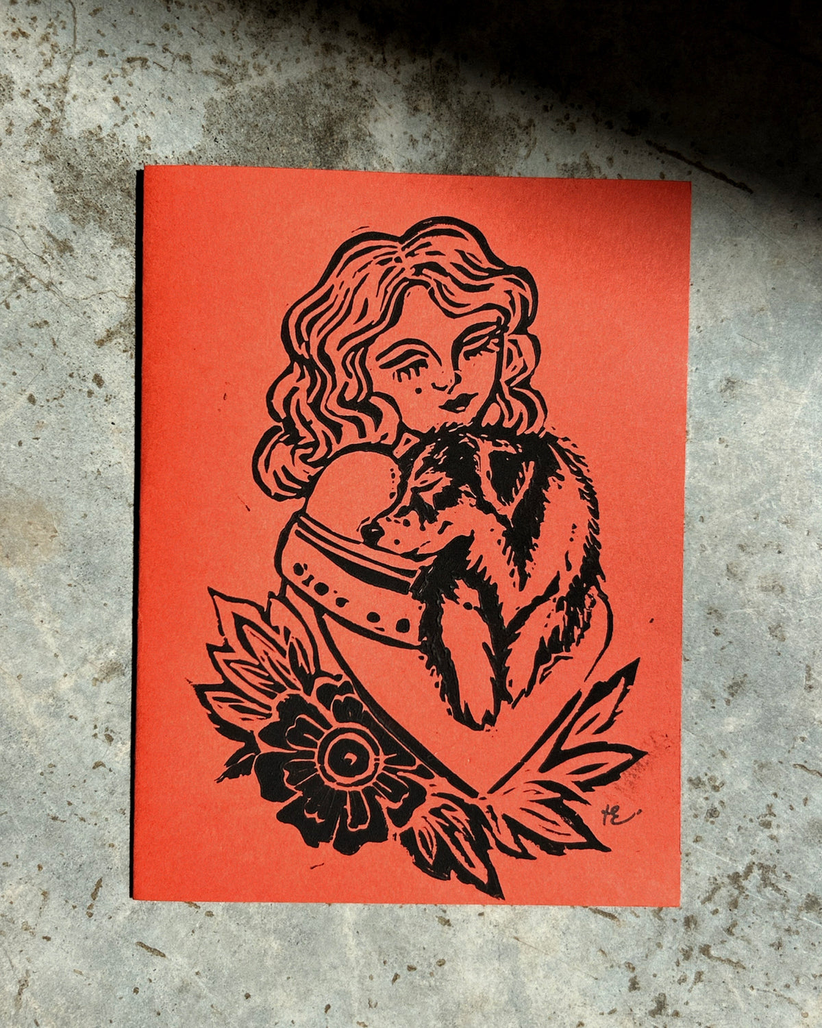 ‘SOUL TIED’ Lino Card - Spice