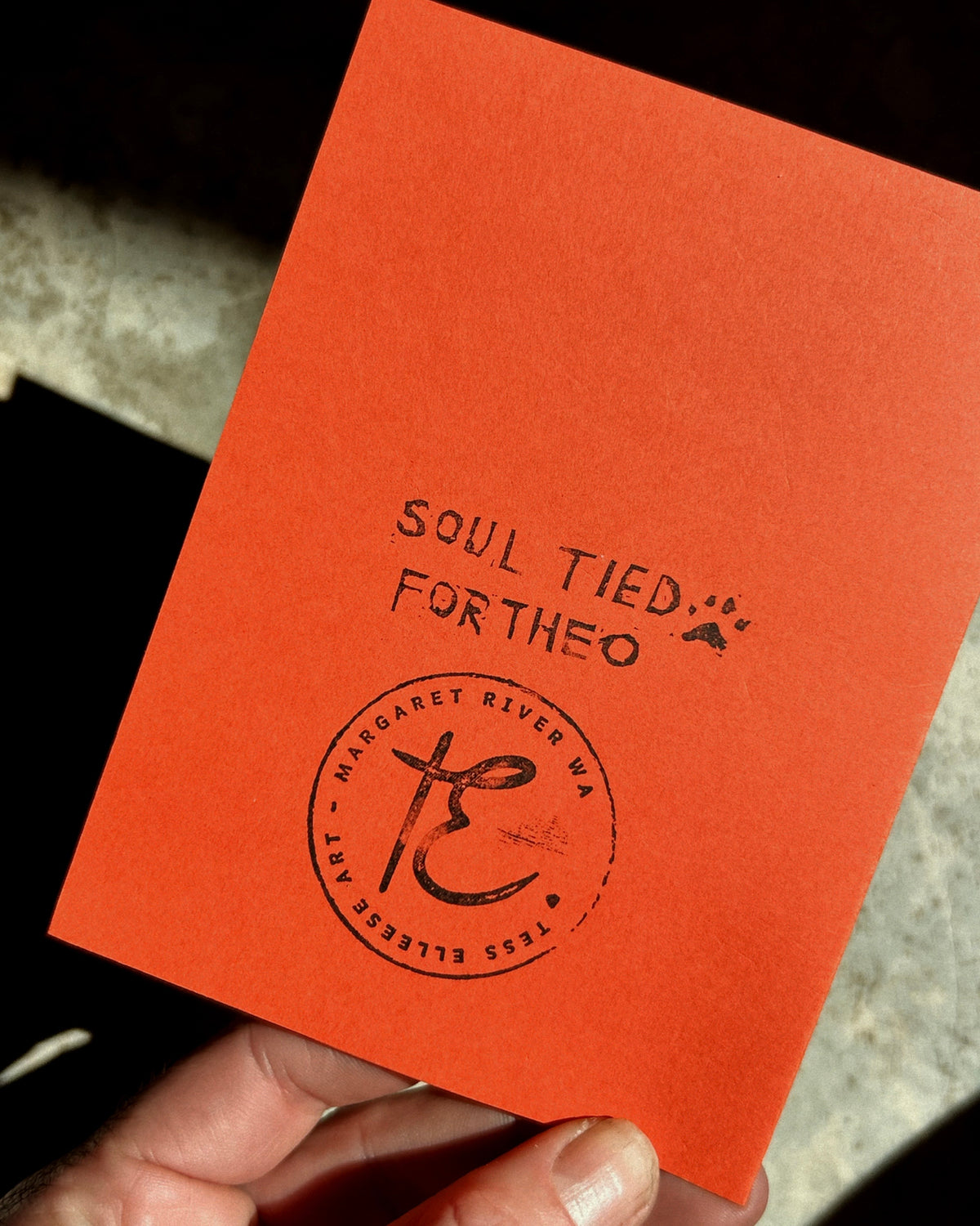 ‘SOUL TIED’ Lino Card - Spice