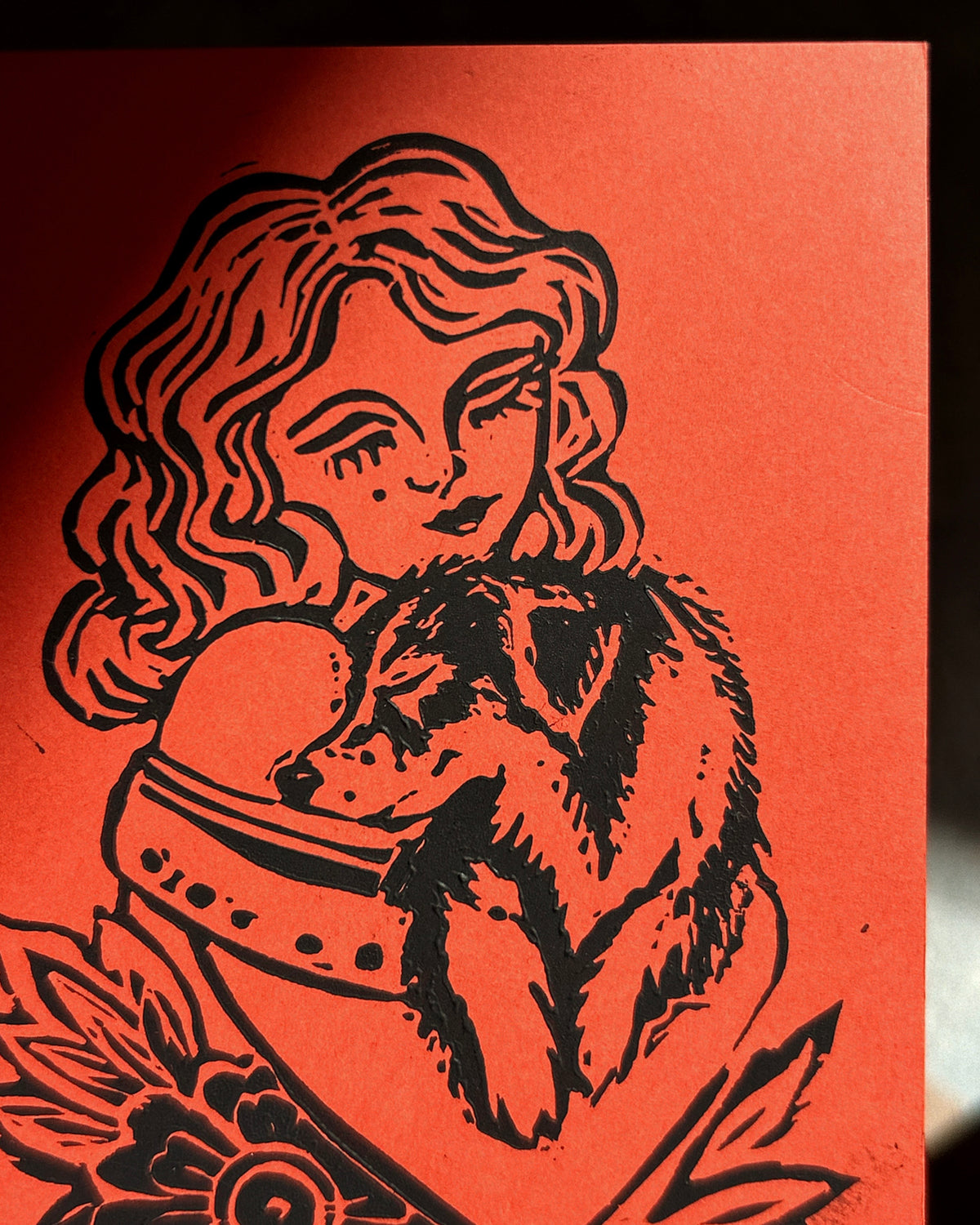 ‘SOUL TIED’ Lino Card - Spice