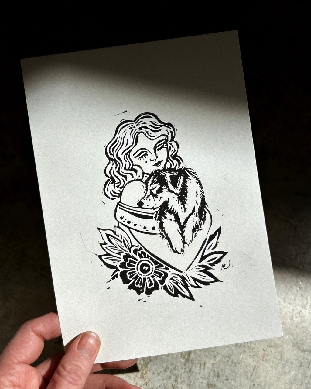 ‘SOUL TIED’ Limited Edition A5 Linocut Print